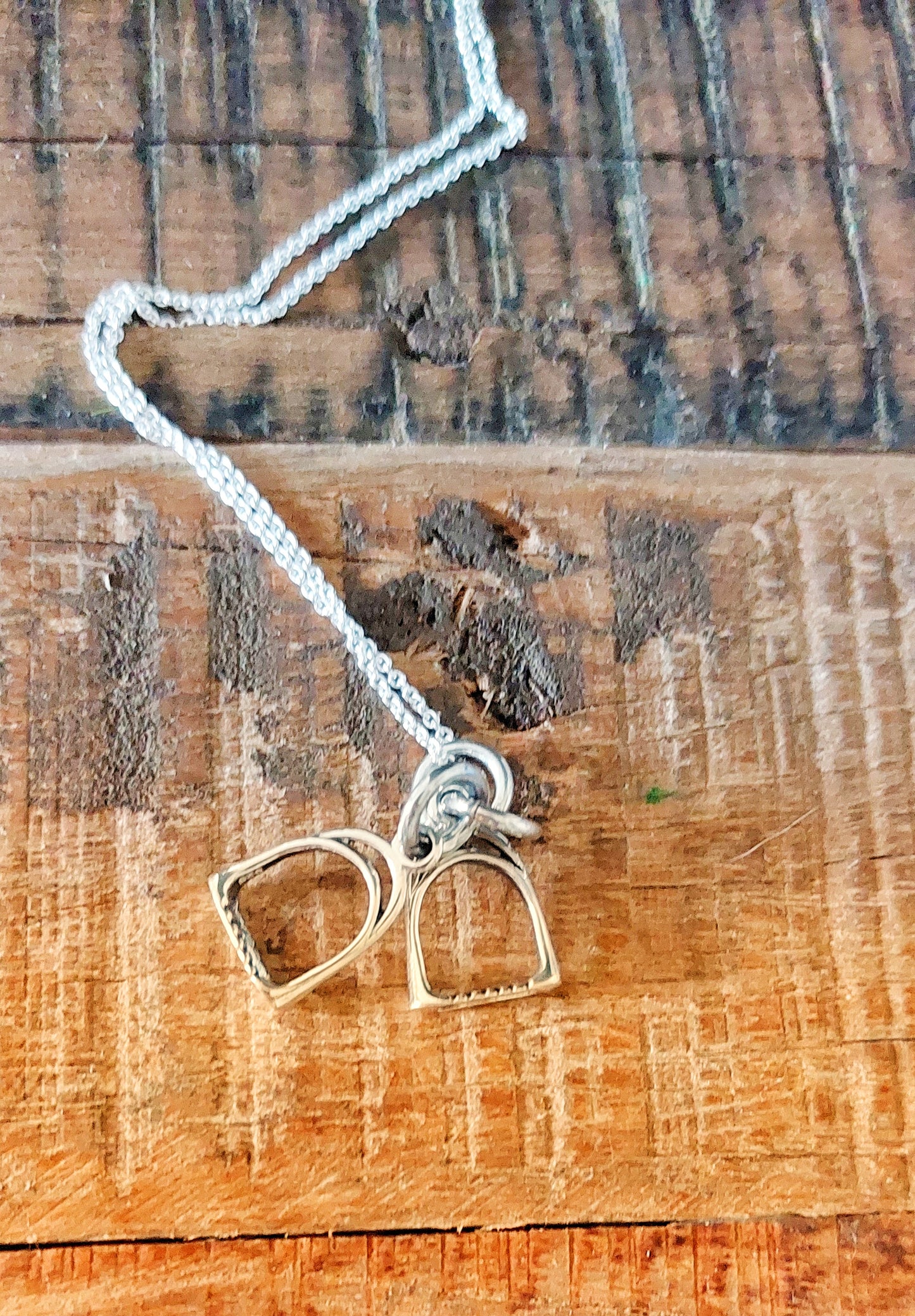 2 Stirrup Necklace -Silver
