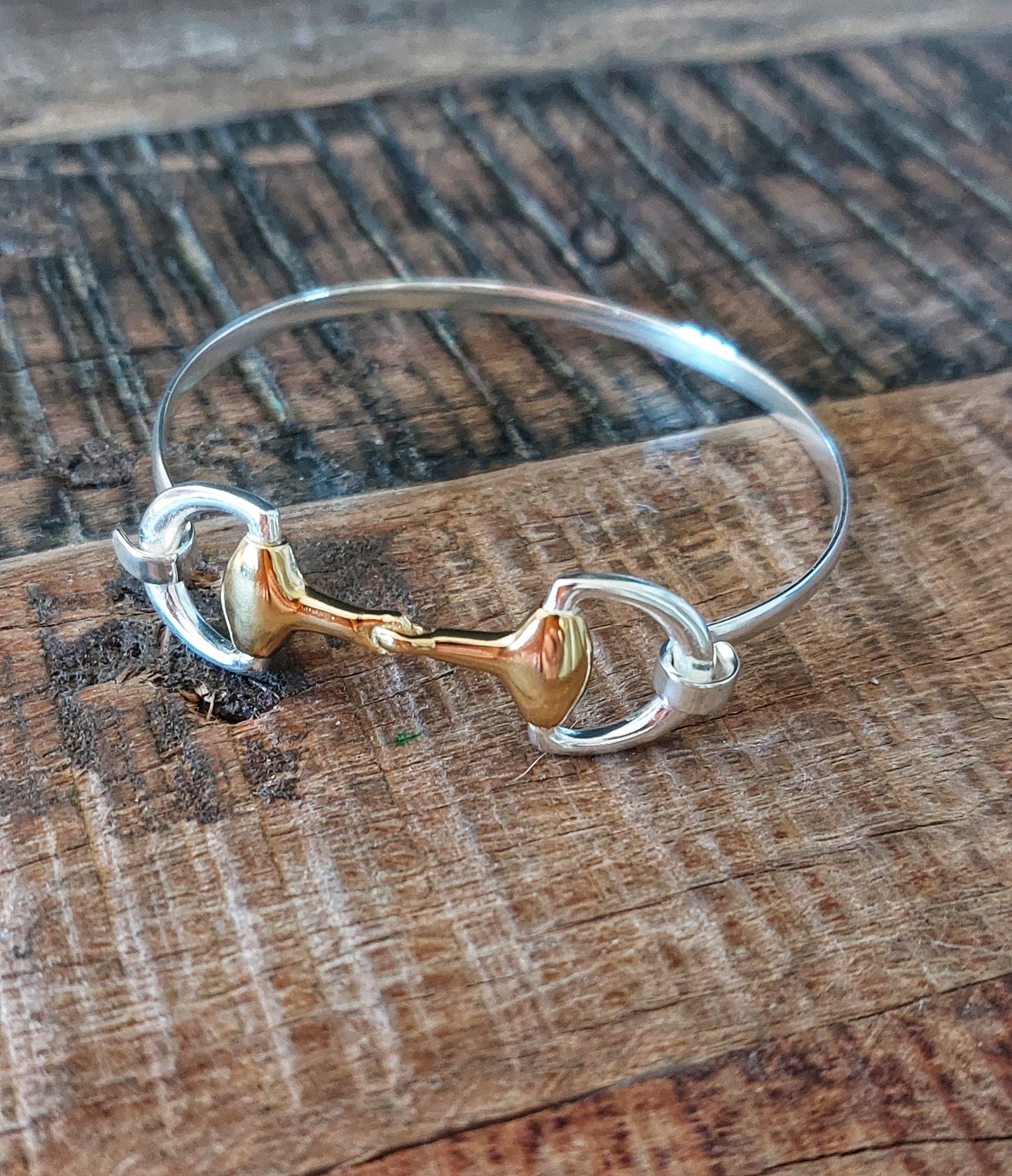 Silver & Gold Snaffle Bangle