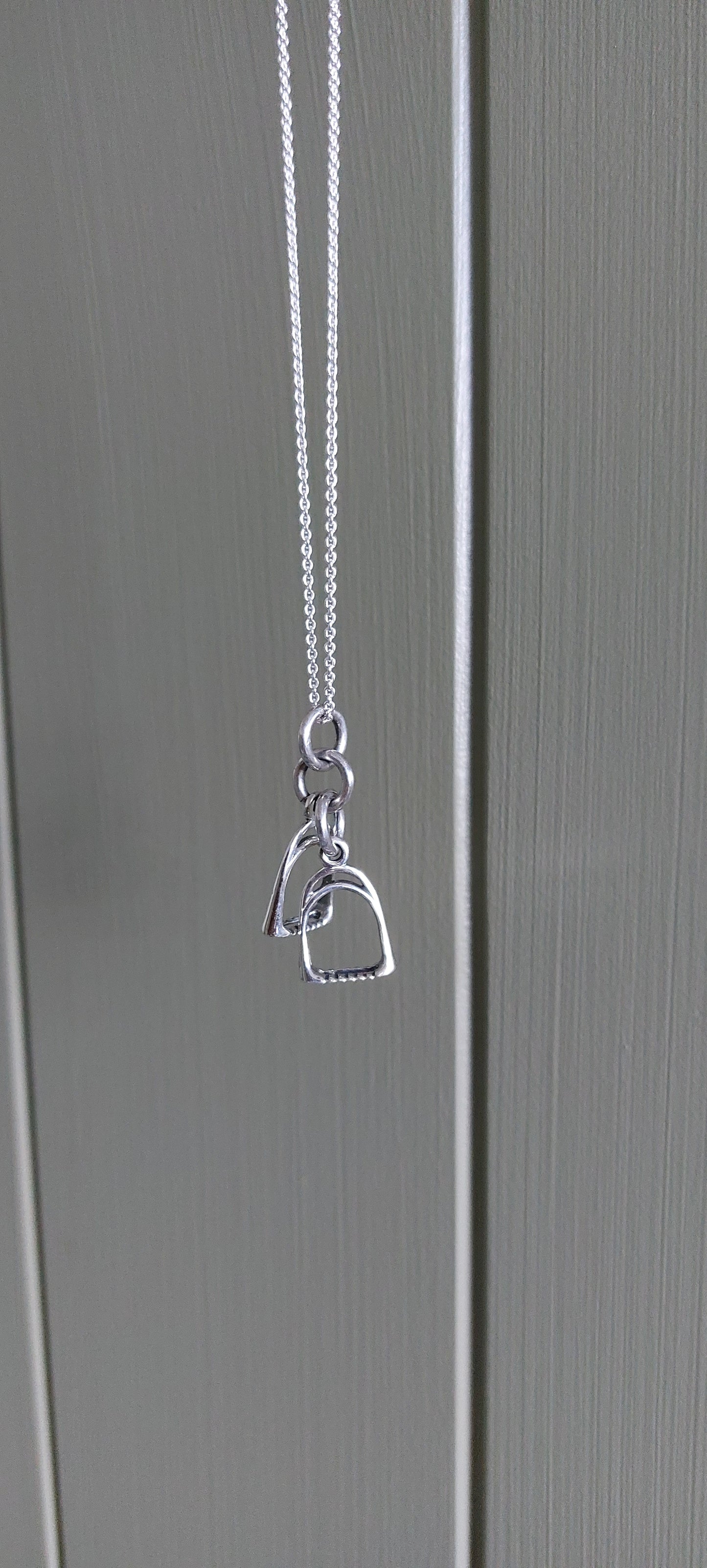 2 Stirrup Necklace -Silver