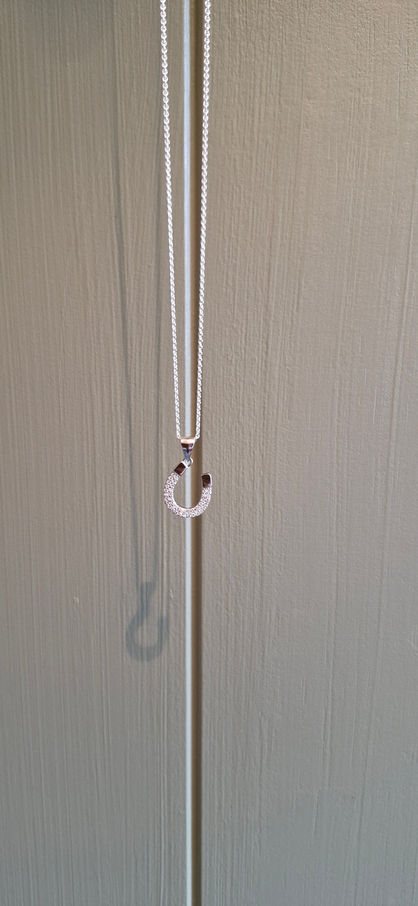Silver Sparkle Horseshoe Necklace