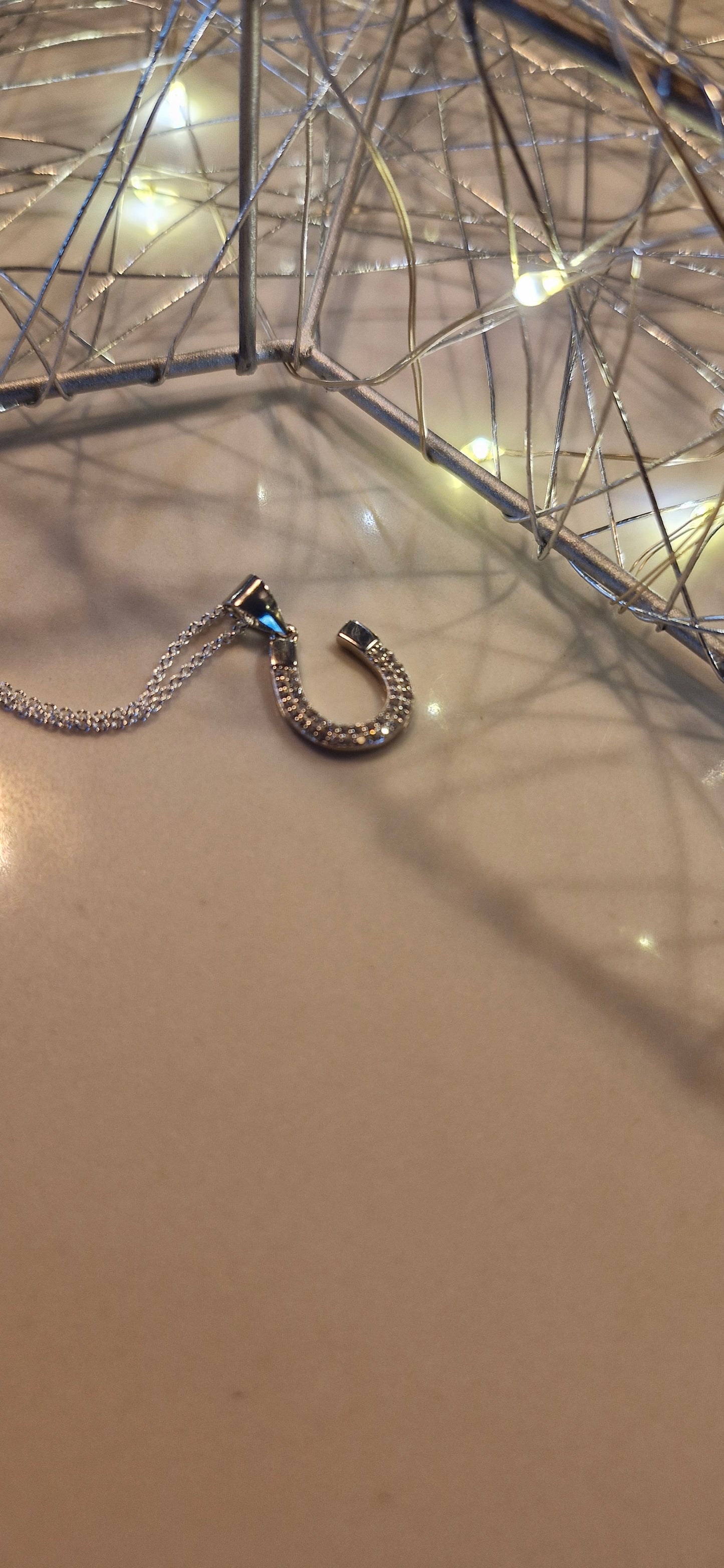 Silver Sparkle Horseshoe Necklace