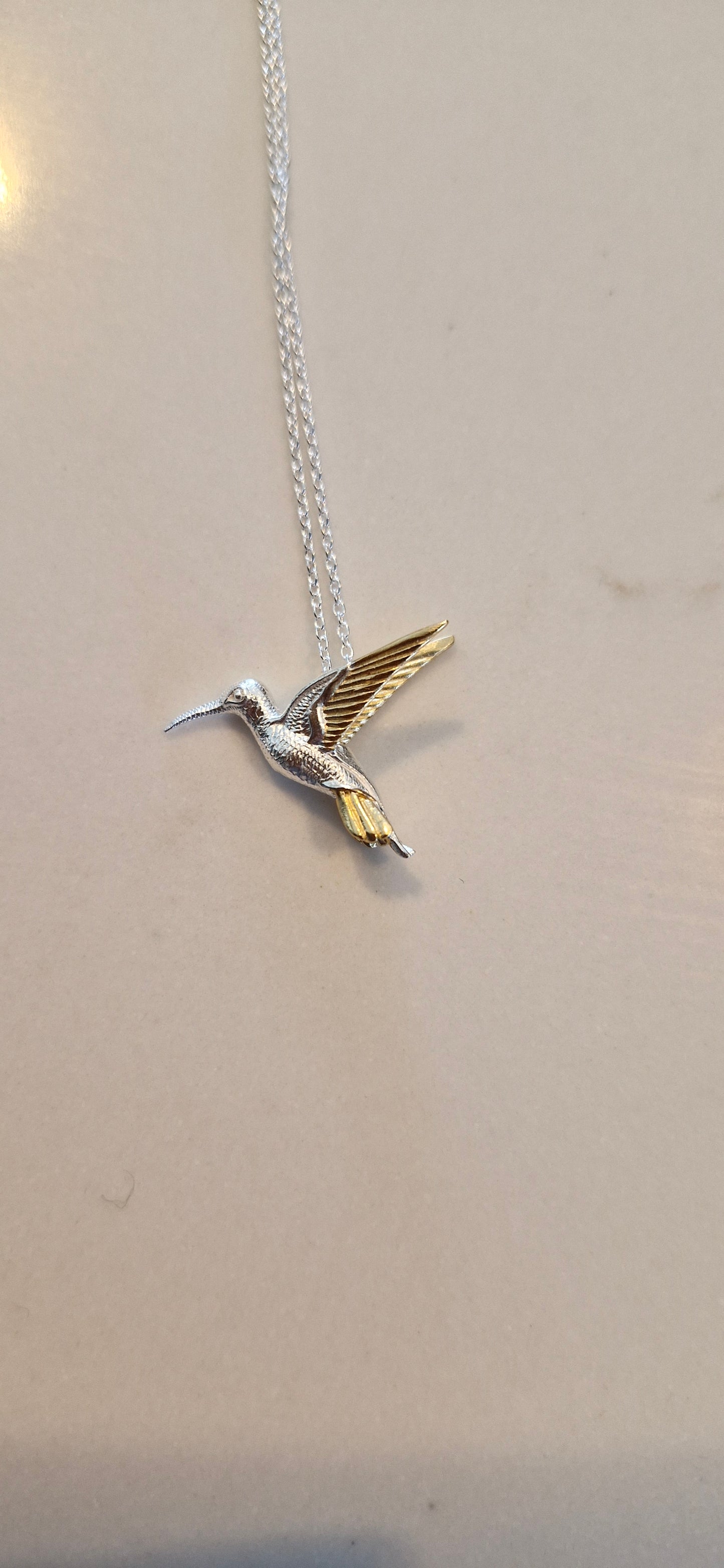 Silver and Gold Hummingbird Necklace