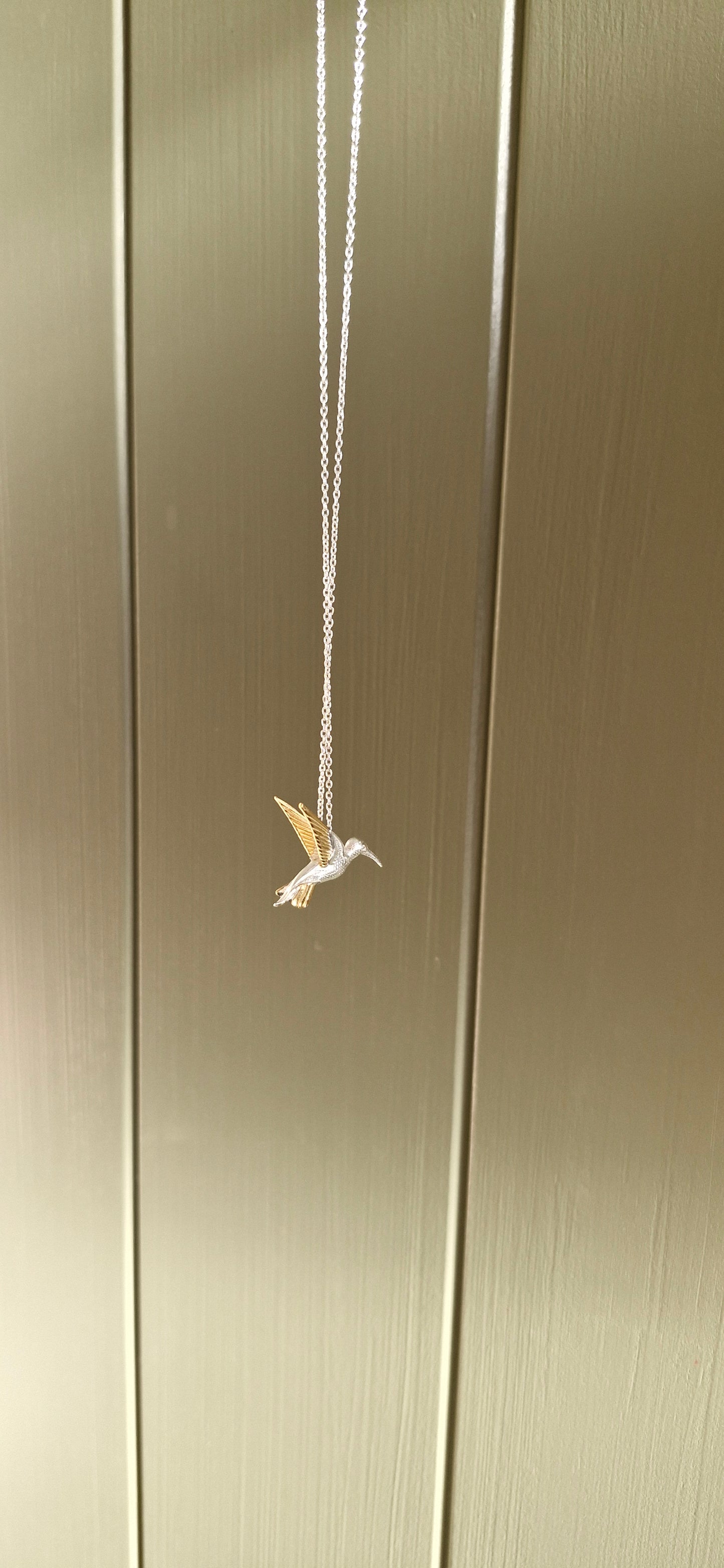 Silver and Gold Hummingbird Necklace