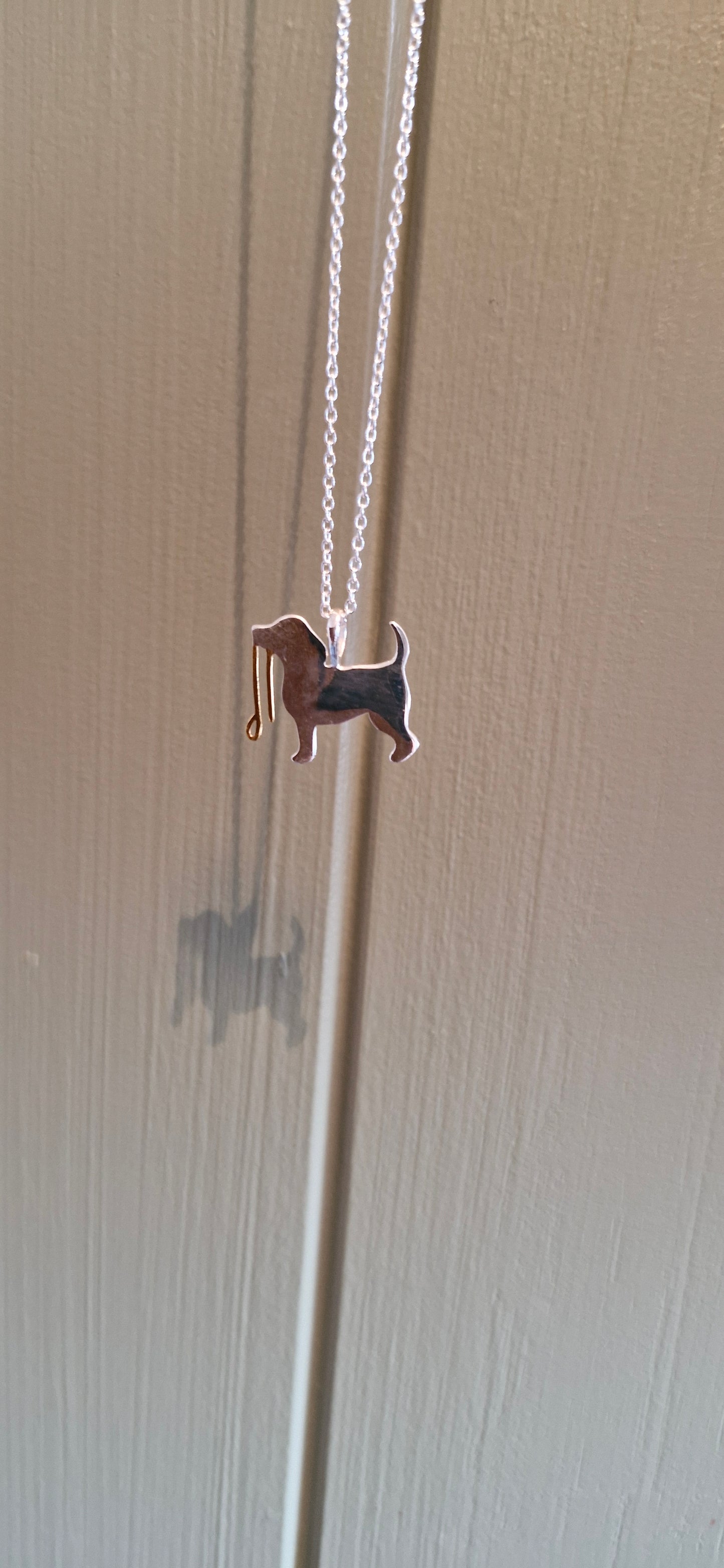 Dog Walk Sterling silver and Gold Necklace