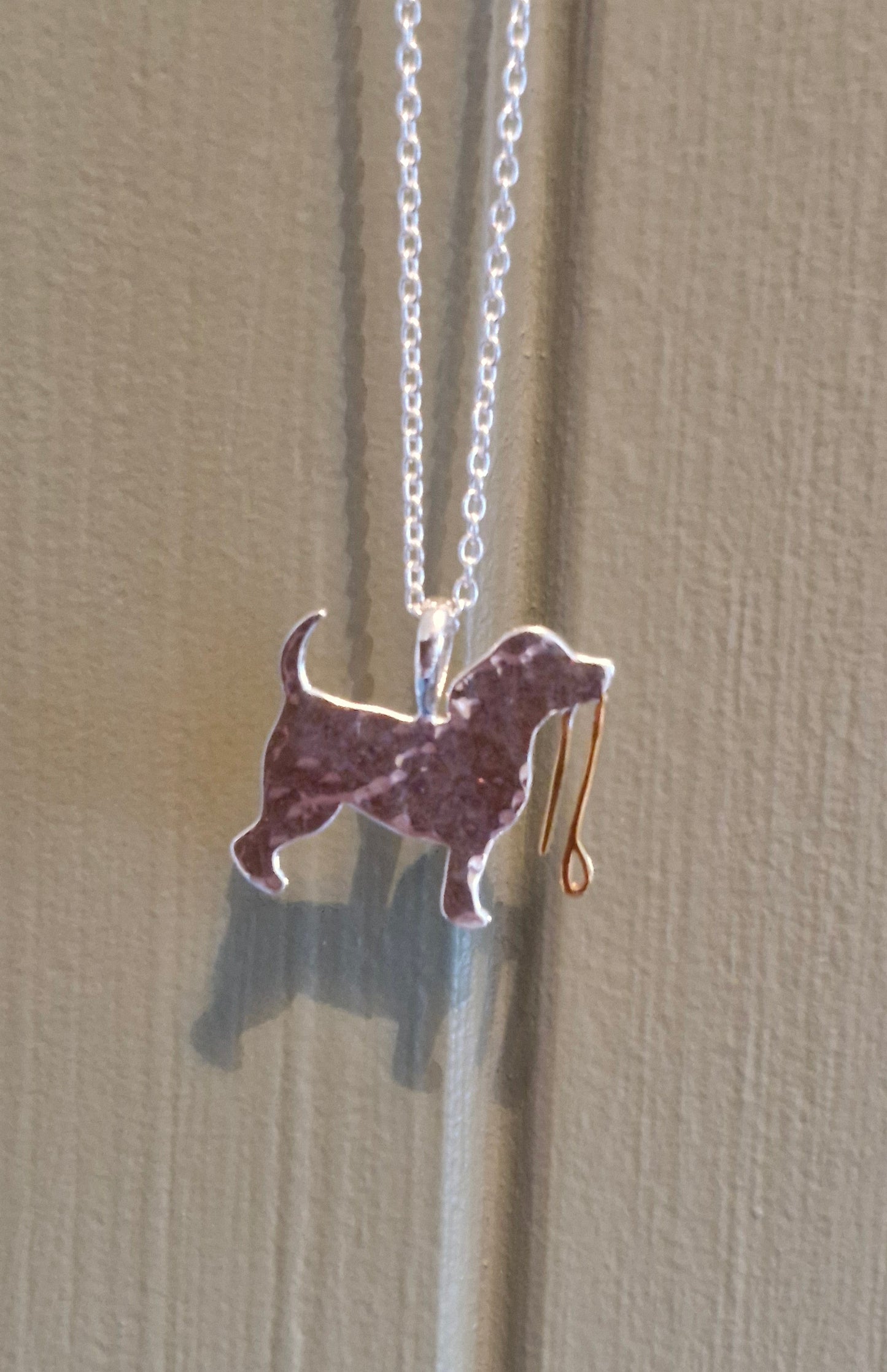 Dog Walk Sterling silver and Gold Necklace