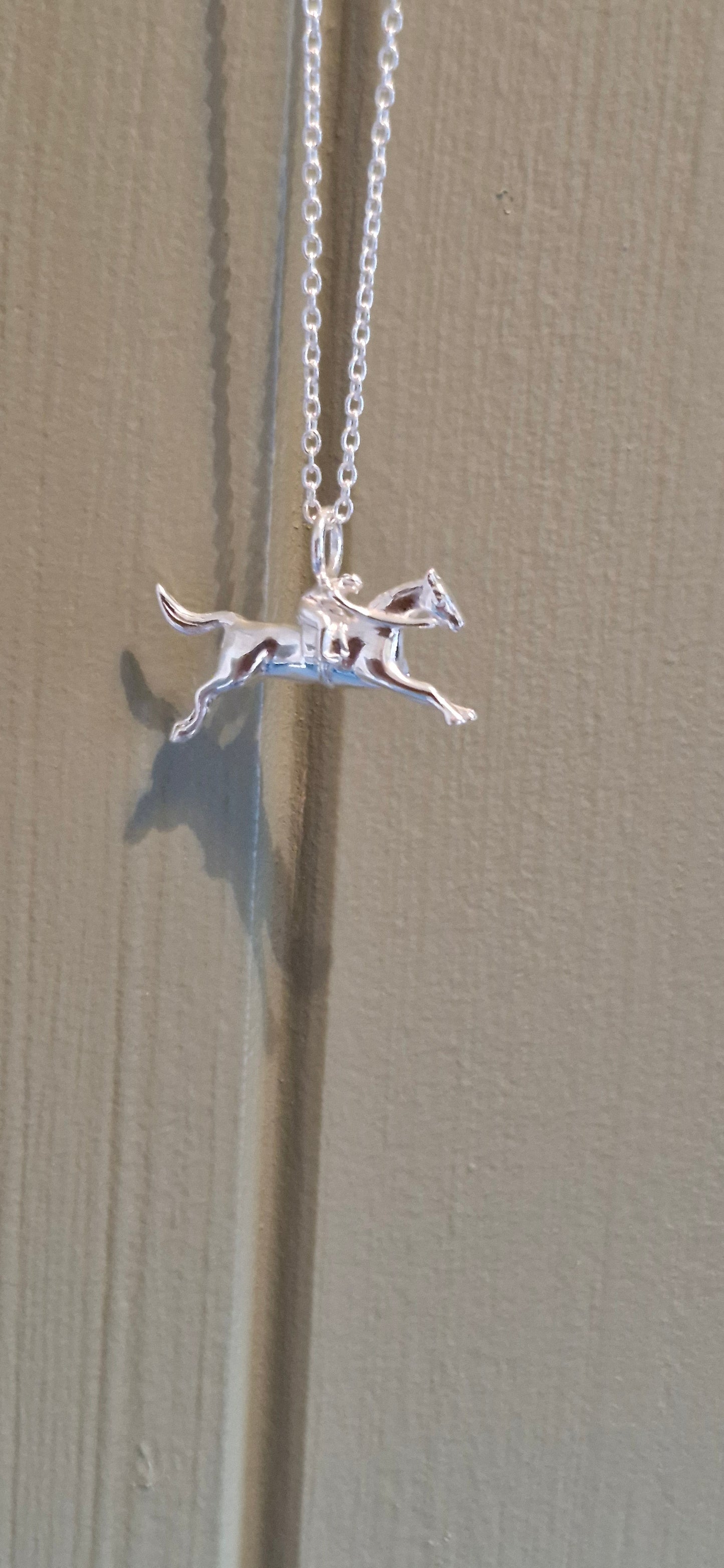 Silver Racehorse Necklace