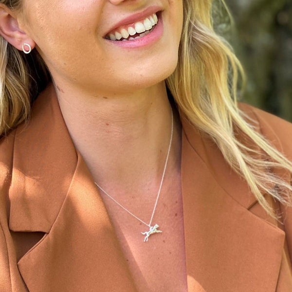 Silver Racehorse Necklace