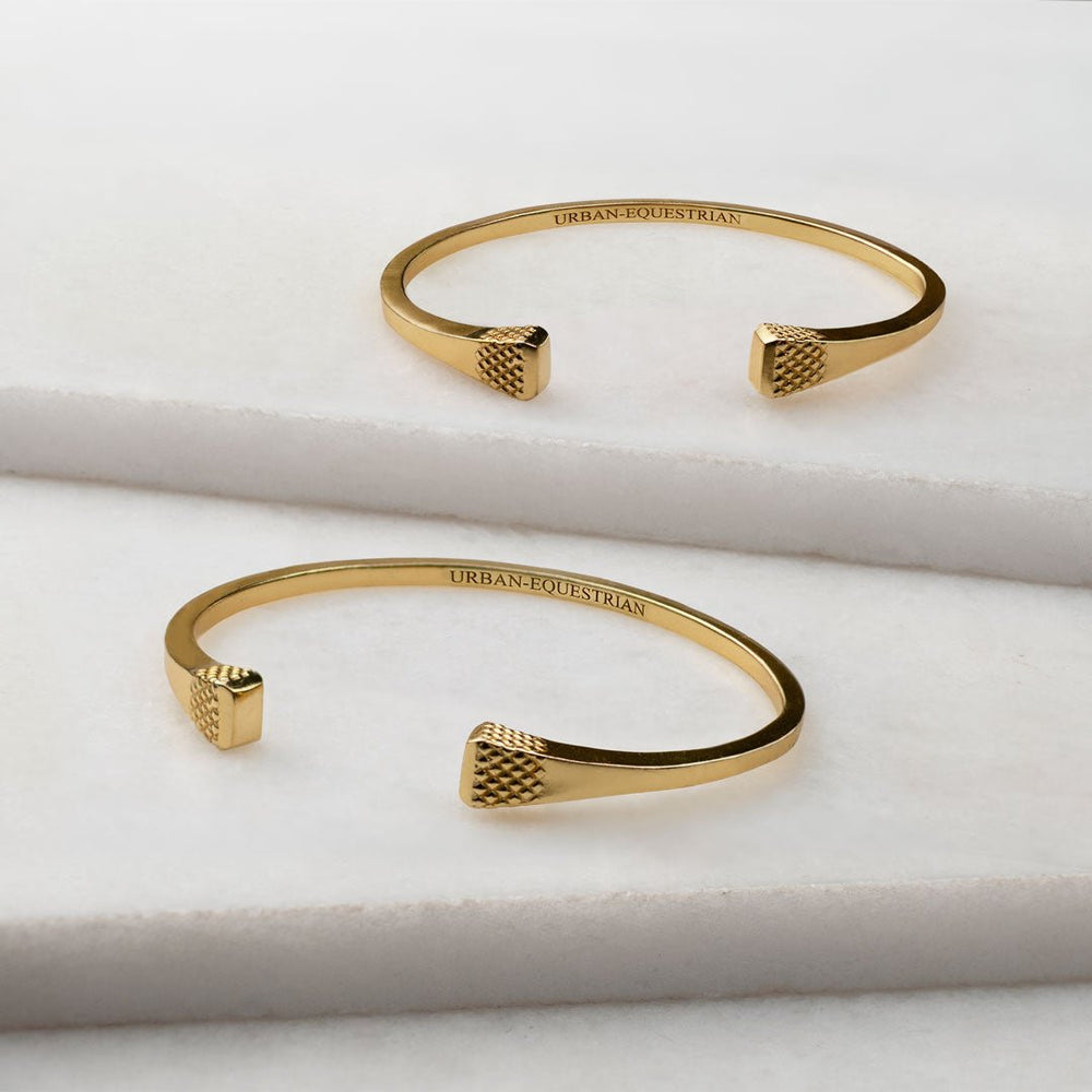 Lucky Horseshoe Nail Bangle - Gold