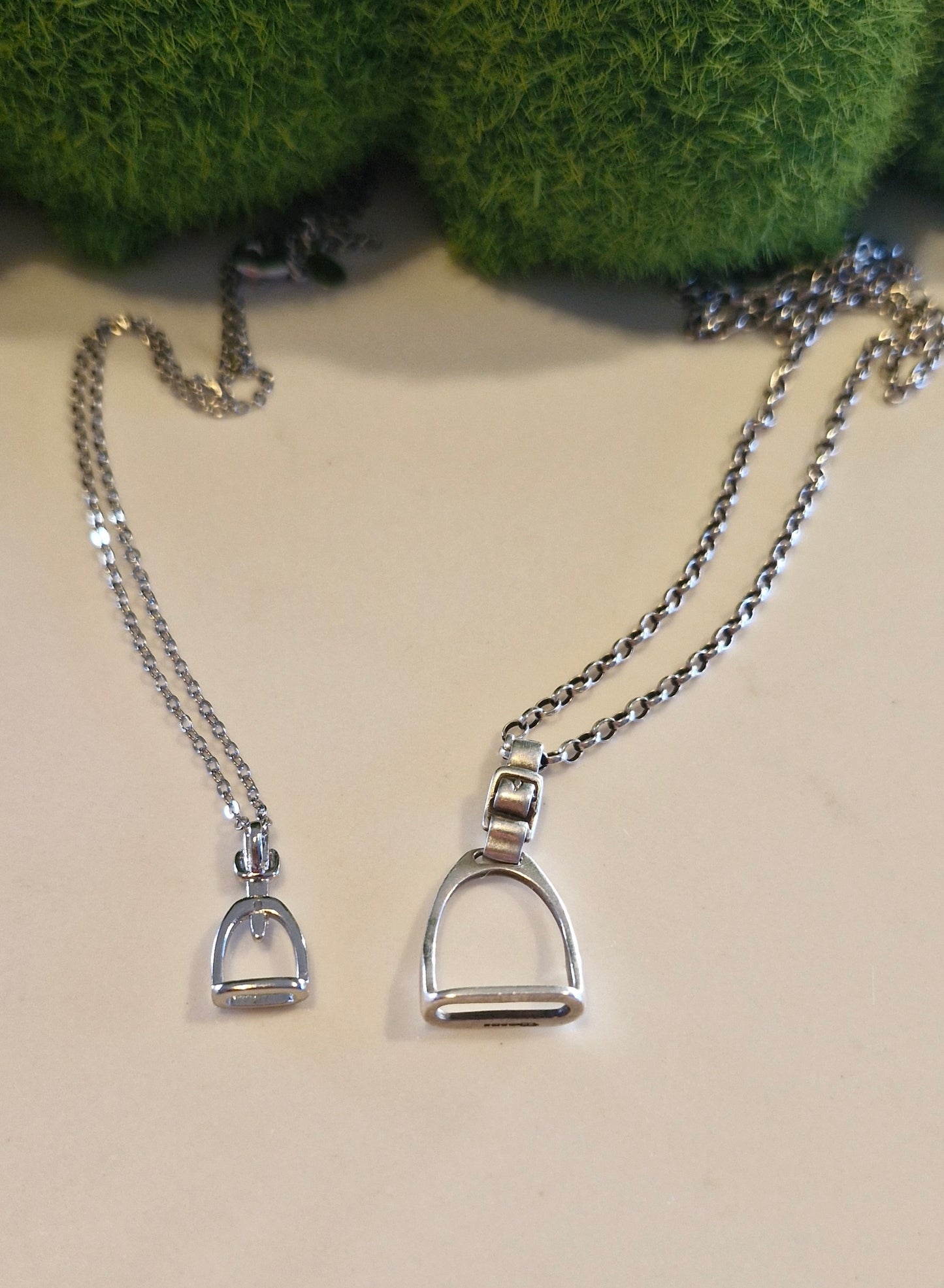 Petite Silver Stirrup Necklace