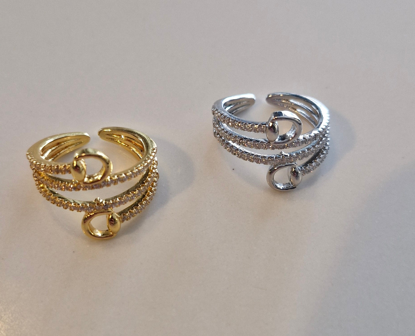 Gold Pavé Wrap Around Snaffle Ring