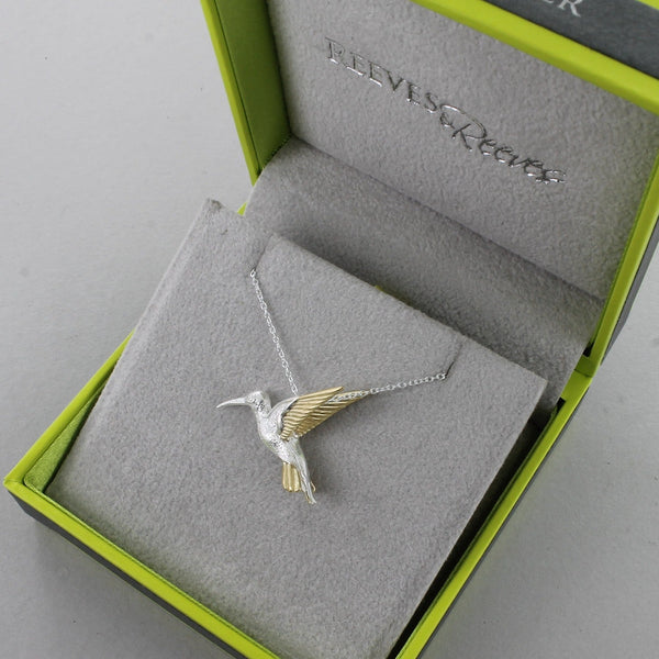 Silver and Gold Hummingbird Necklace