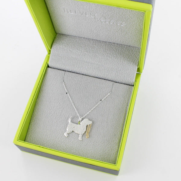 Dog Walk Sterling silver and Gold Necklace