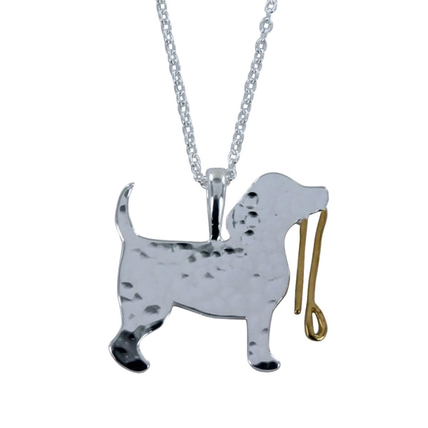 Dog Walk Sterling silver and Gold Necklace