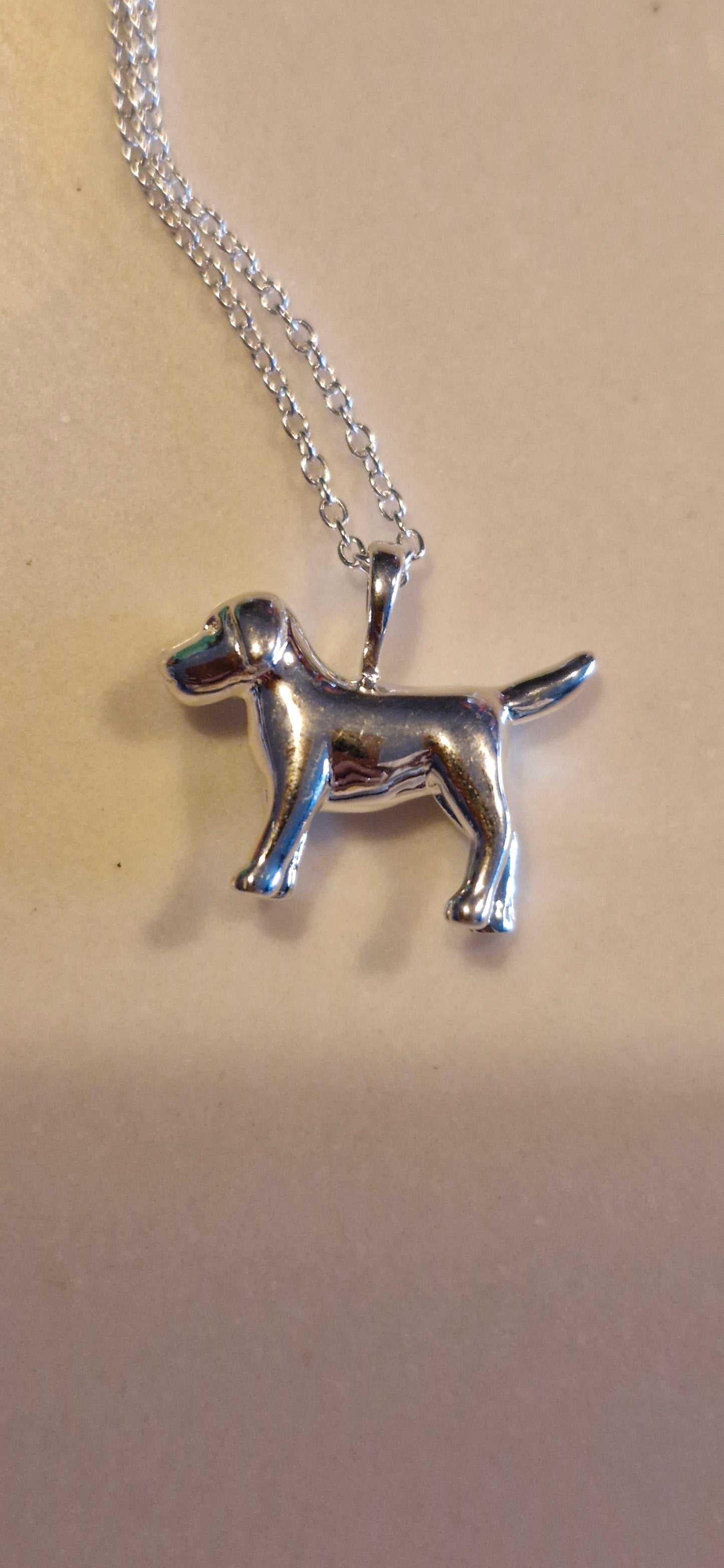 Silver 3D Dog Necklace