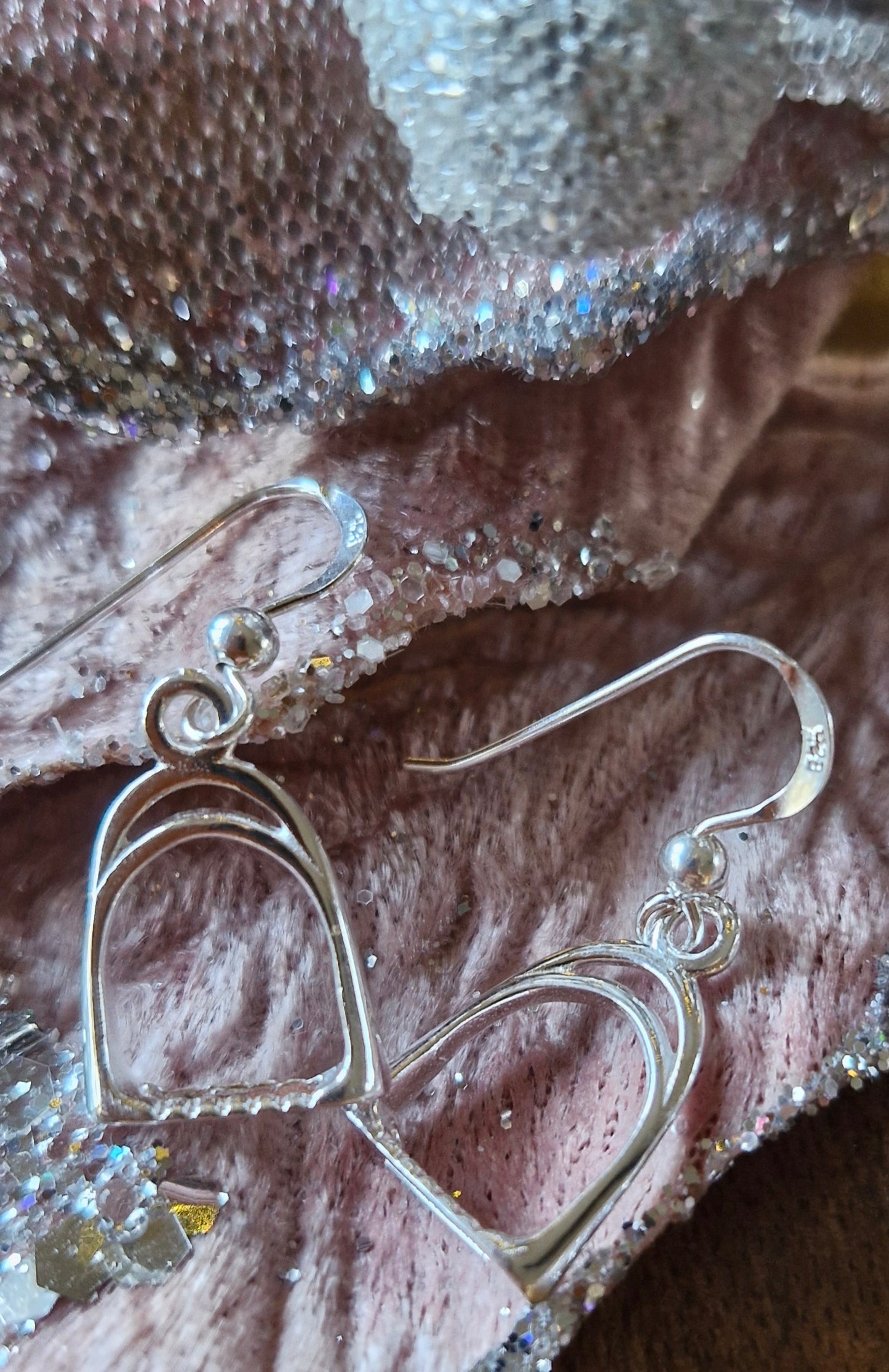 Stirrup Drop Earrings Silver