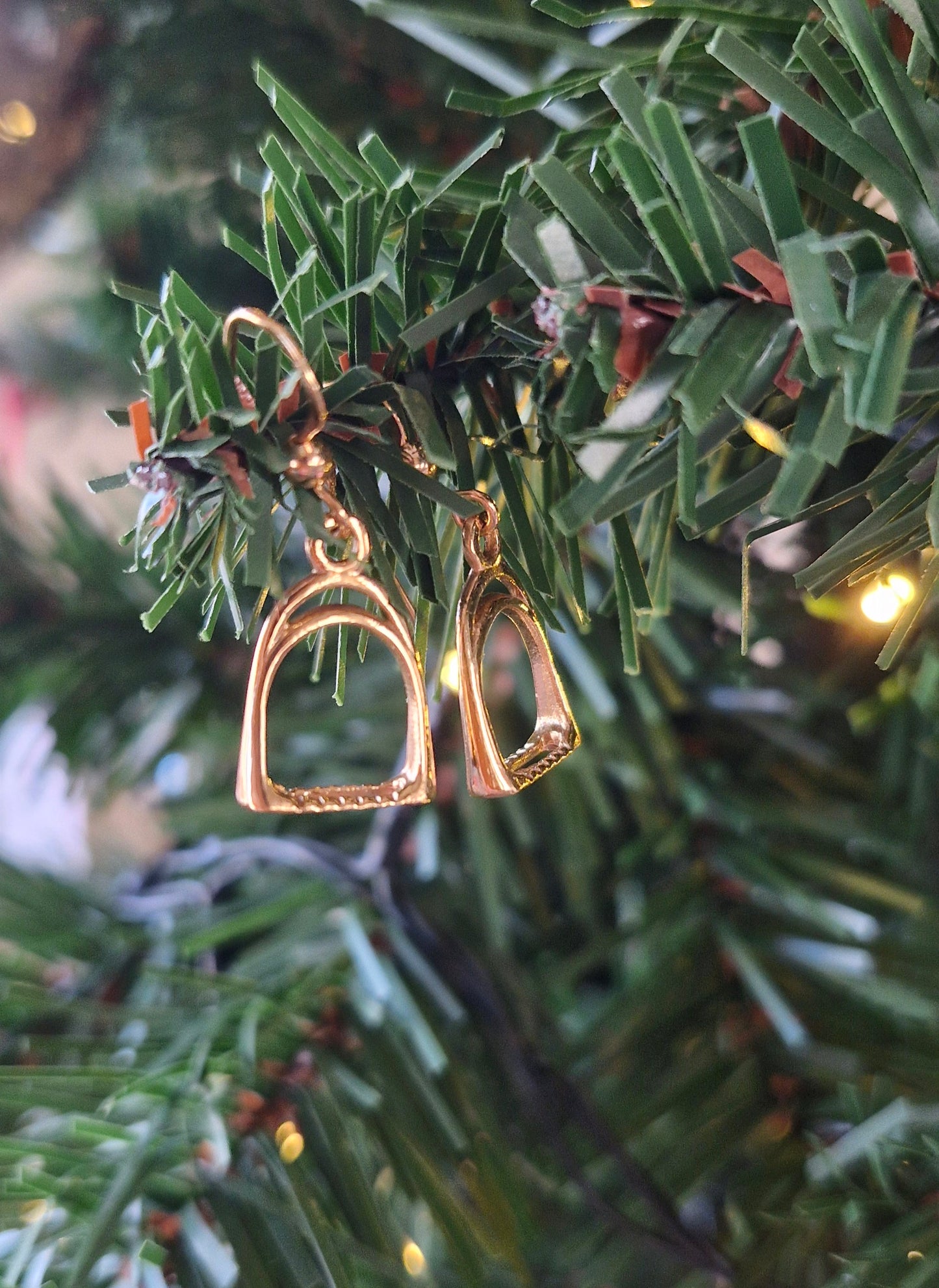 Stirrup Drop Earrings Gold
