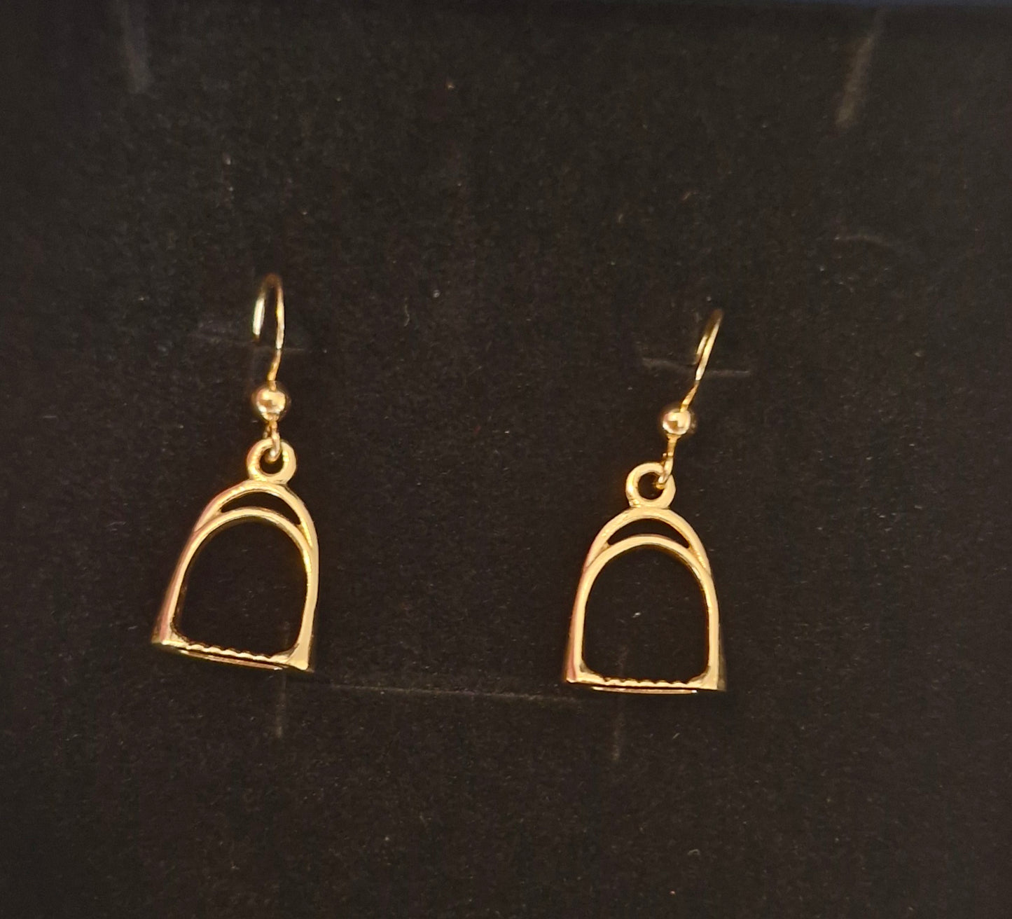 Stirrup Drop Earrings Gold