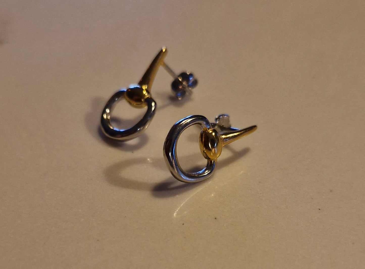 Gold and Silver Snaffle Earrings
