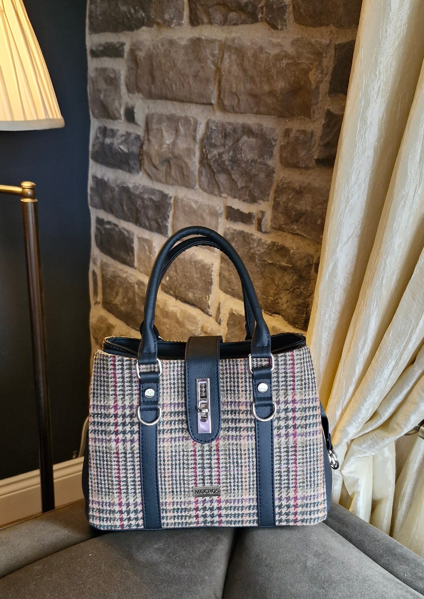 Jessica Brown & Red Tweed Handbag