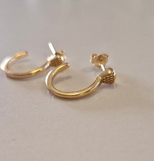 Horseshoe Nail Earrings Gold