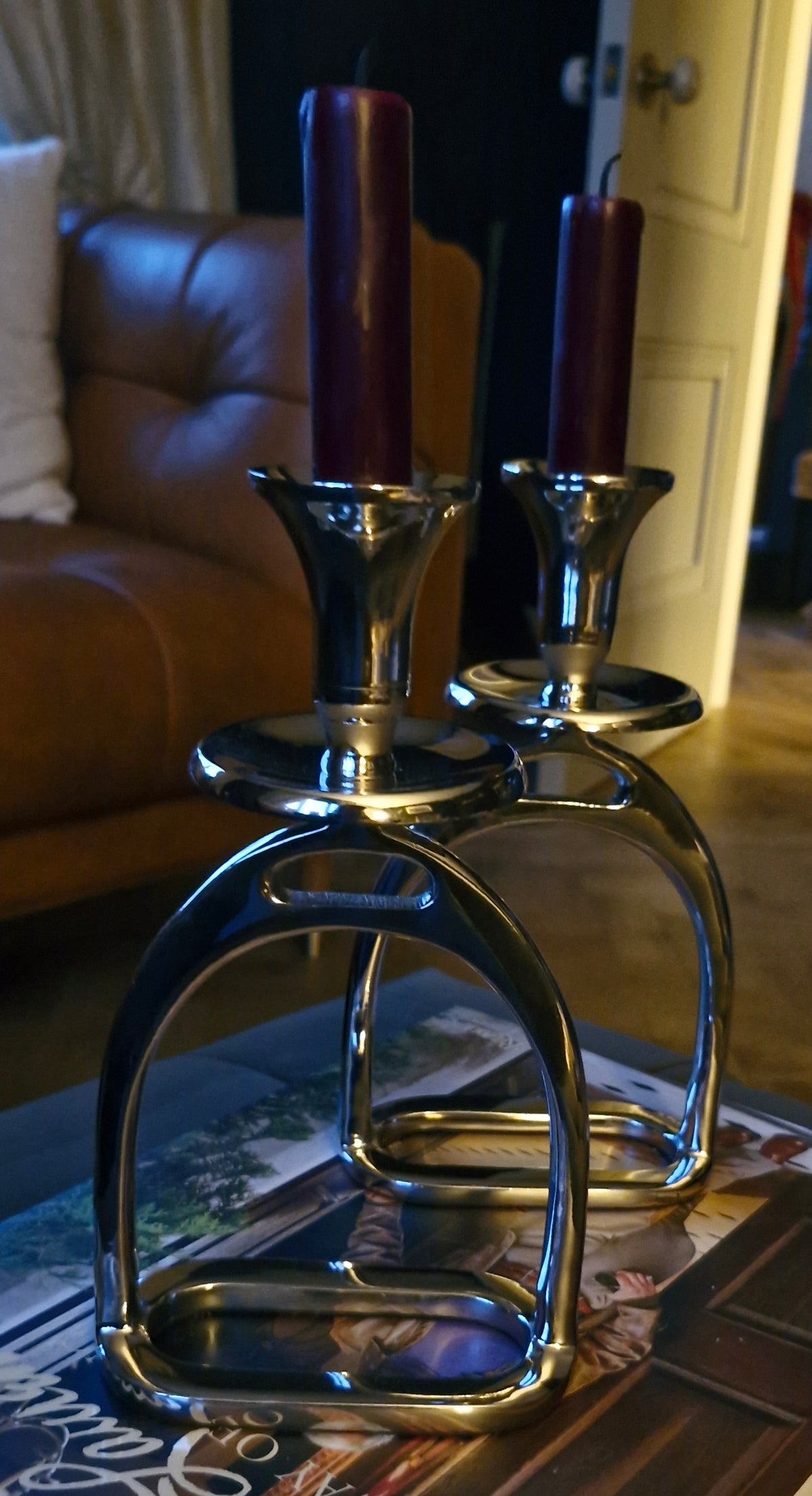 Silver Stirrup Candlestick Holder