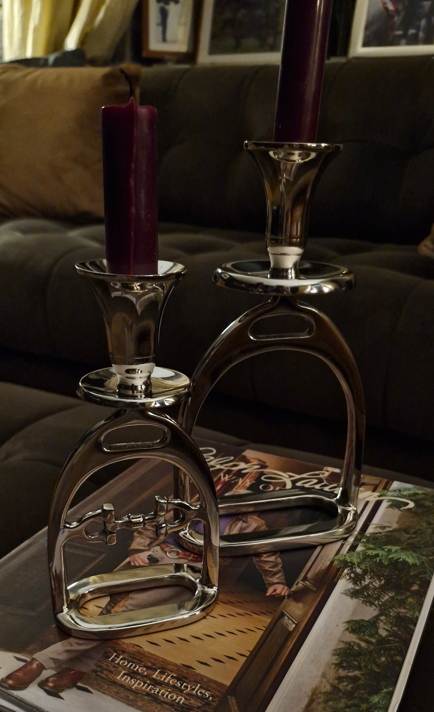 Silver Stirrup Candlestick Holder