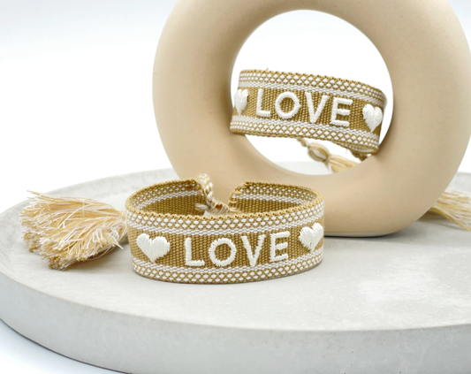 ❤ Love ❤ Statement Woven Embroidered Bracelet