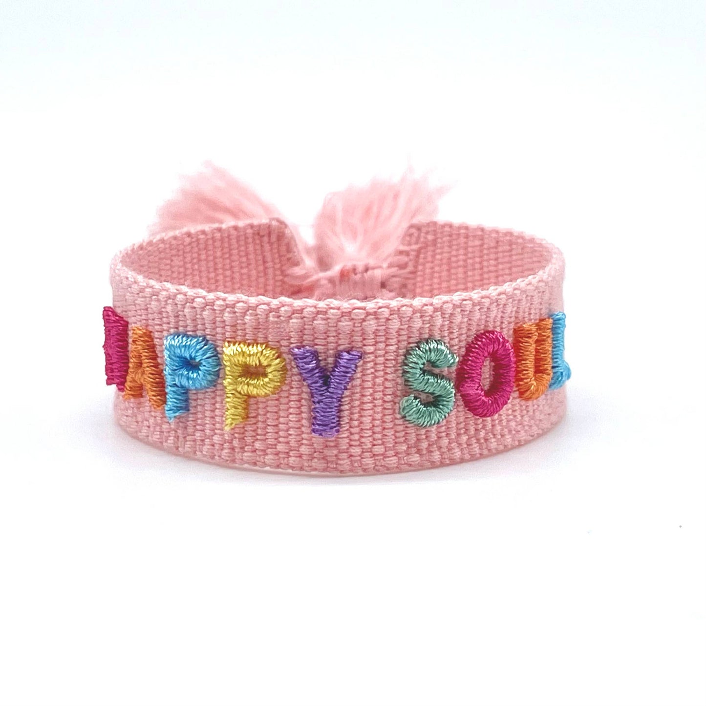 Happy Soul Woven,  Embroidered Statement Bracelet