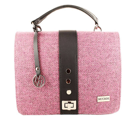 Fiona Pink Tweed Crossbody Bag