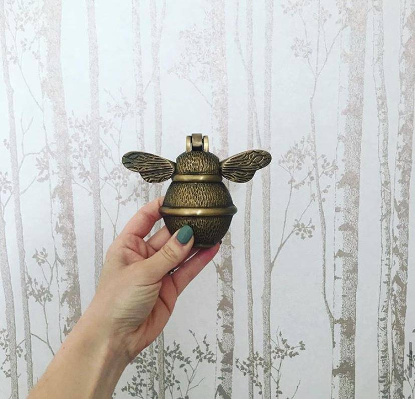 Brass Bumble Bee Door Knocker - Heritage Finish