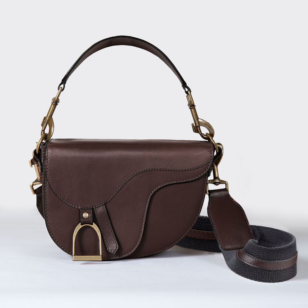 Signature Saddle Handbag - Dark Brown - Pre Order