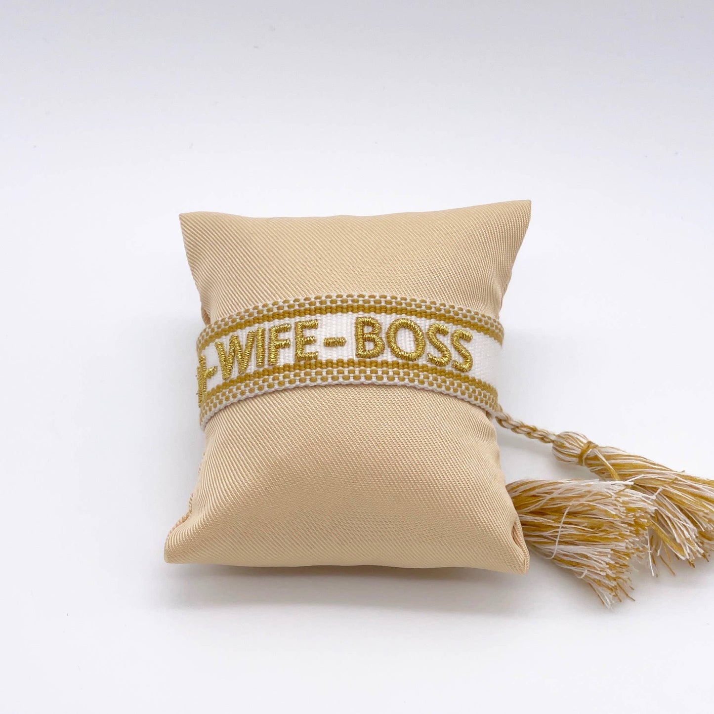 Mom Wife Boss Woven,  Embroidered Statement Bracelet