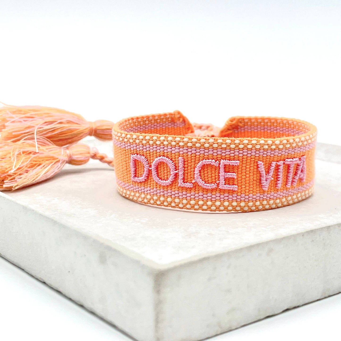 Dolce Vita Statement Woven,  Embroidered Bracelet