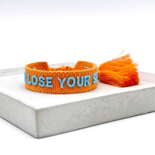 Never Lose Your Sparkle Statement Woven,  Embroidered Bracelet