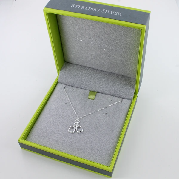 Tiny Two Stirrup Charm Necklace