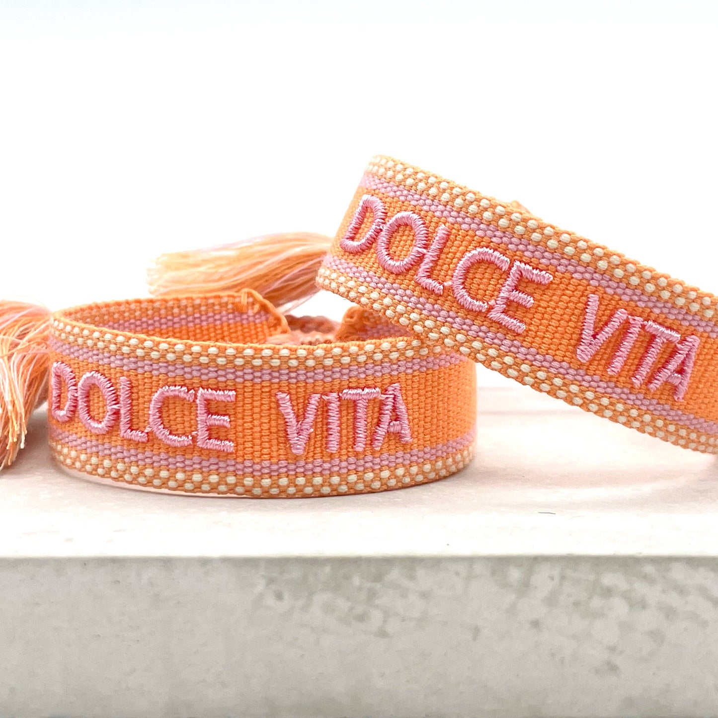 Dolce Vita Statement Woven,  Embroidered Bracelet