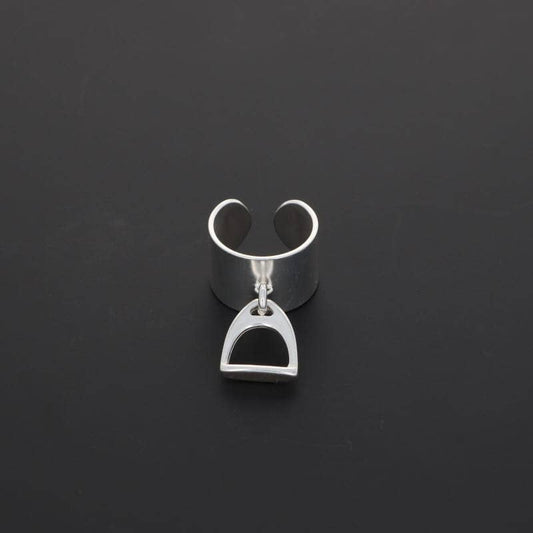 Adjustable Silver Stirrup Ring