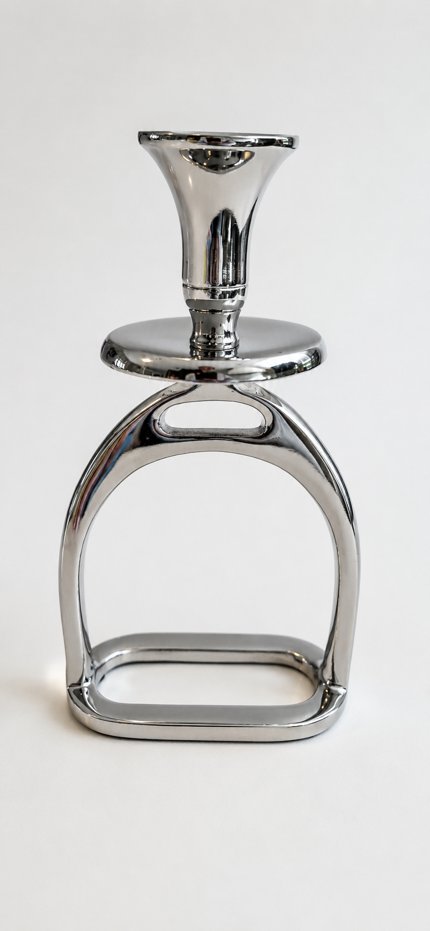Silver Stirrup Candlestick Holder