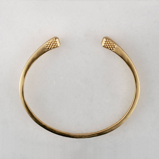 Lucky Horseshoe Nail Bangle - Gold