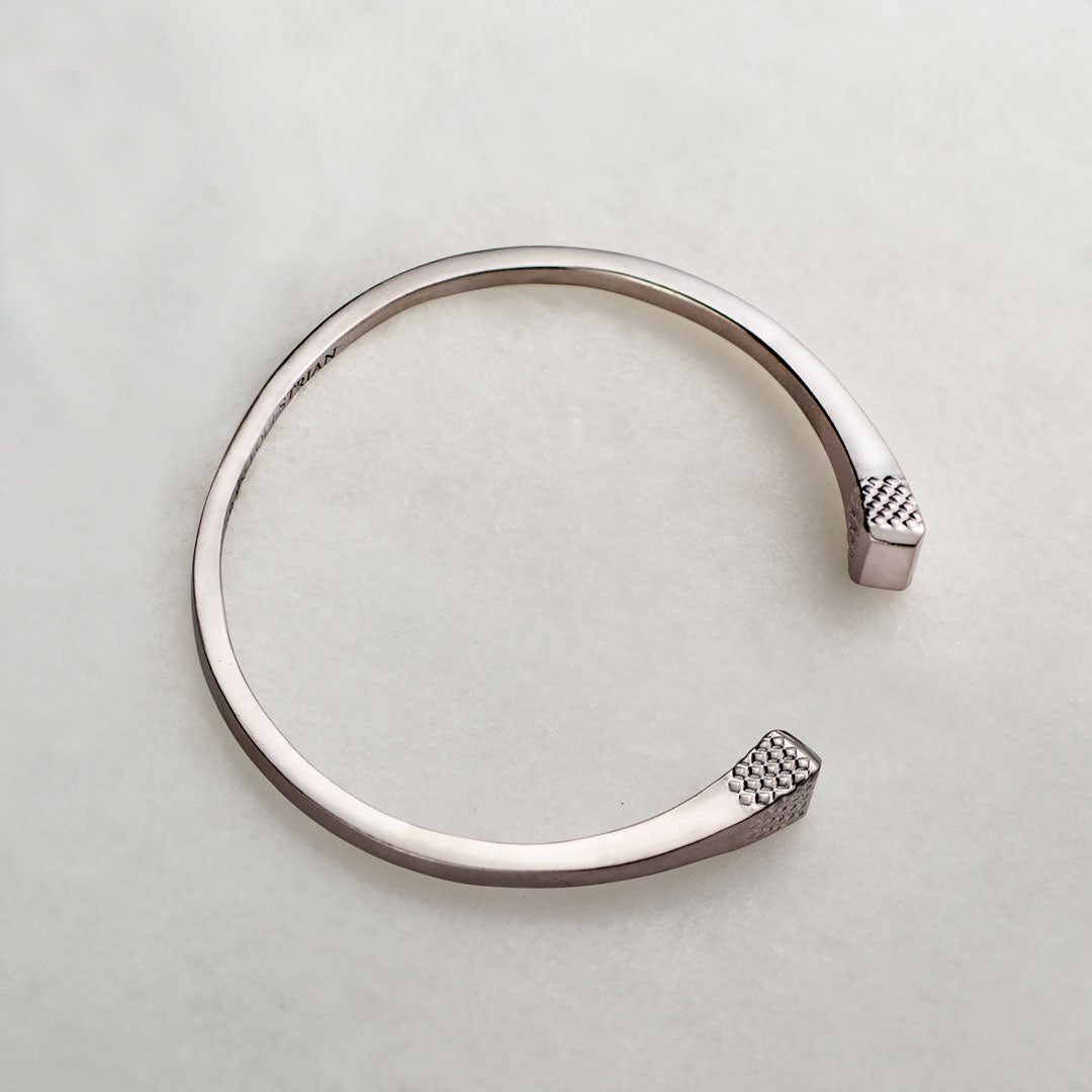 Lucky Horseshoe Nail Bangle - Silver