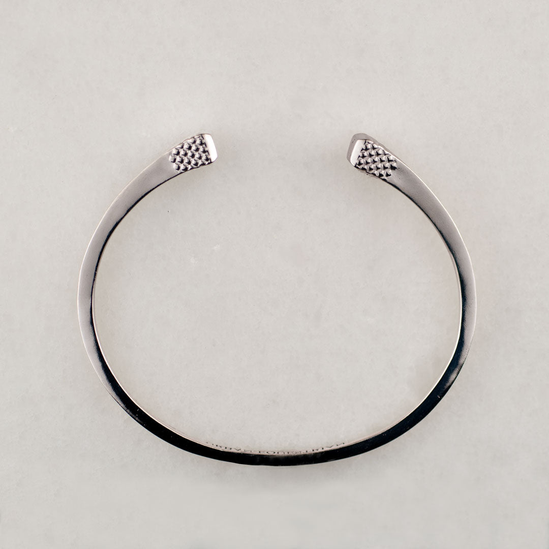 Lucky Horseshoe Nail Bangle - Silver