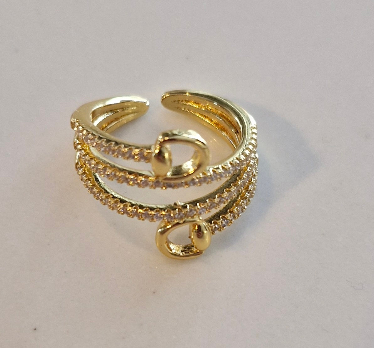 Gold Pavé Wrap Around Snaffle Ring