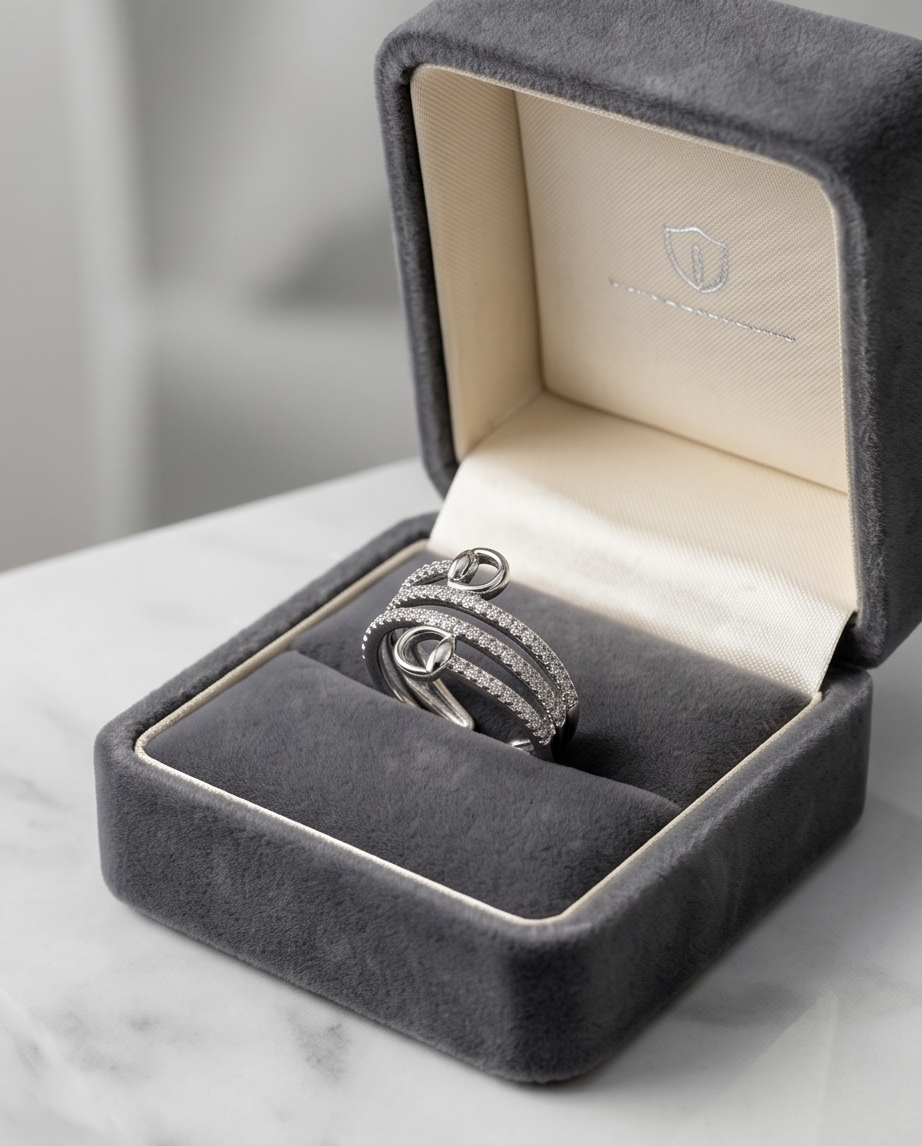 The Pave Snaffle Wrap Around Set - Silver