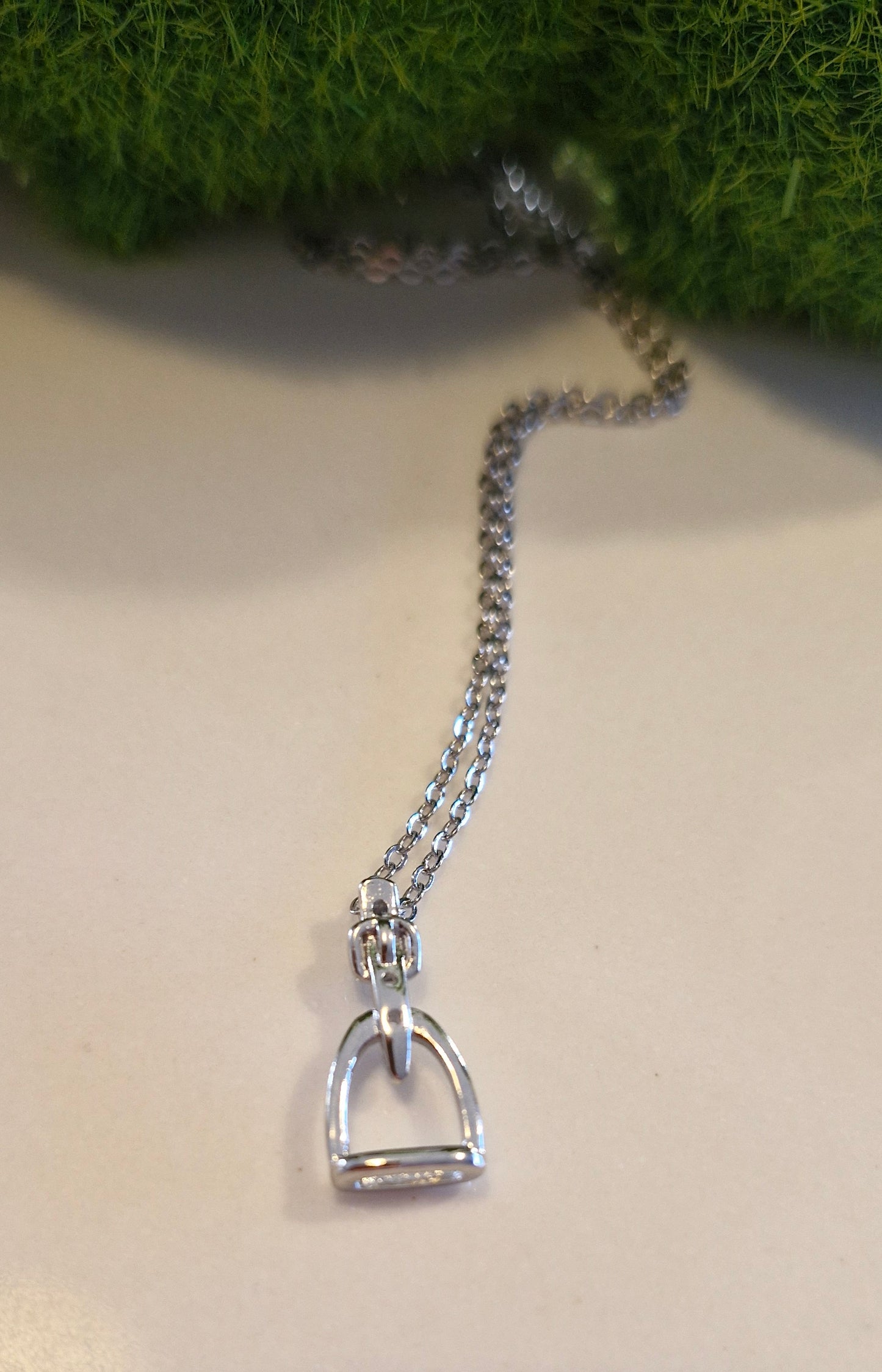 Petite Silver Stirrup Necklace