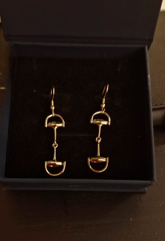 Dainty Gold Snaffle Earrings