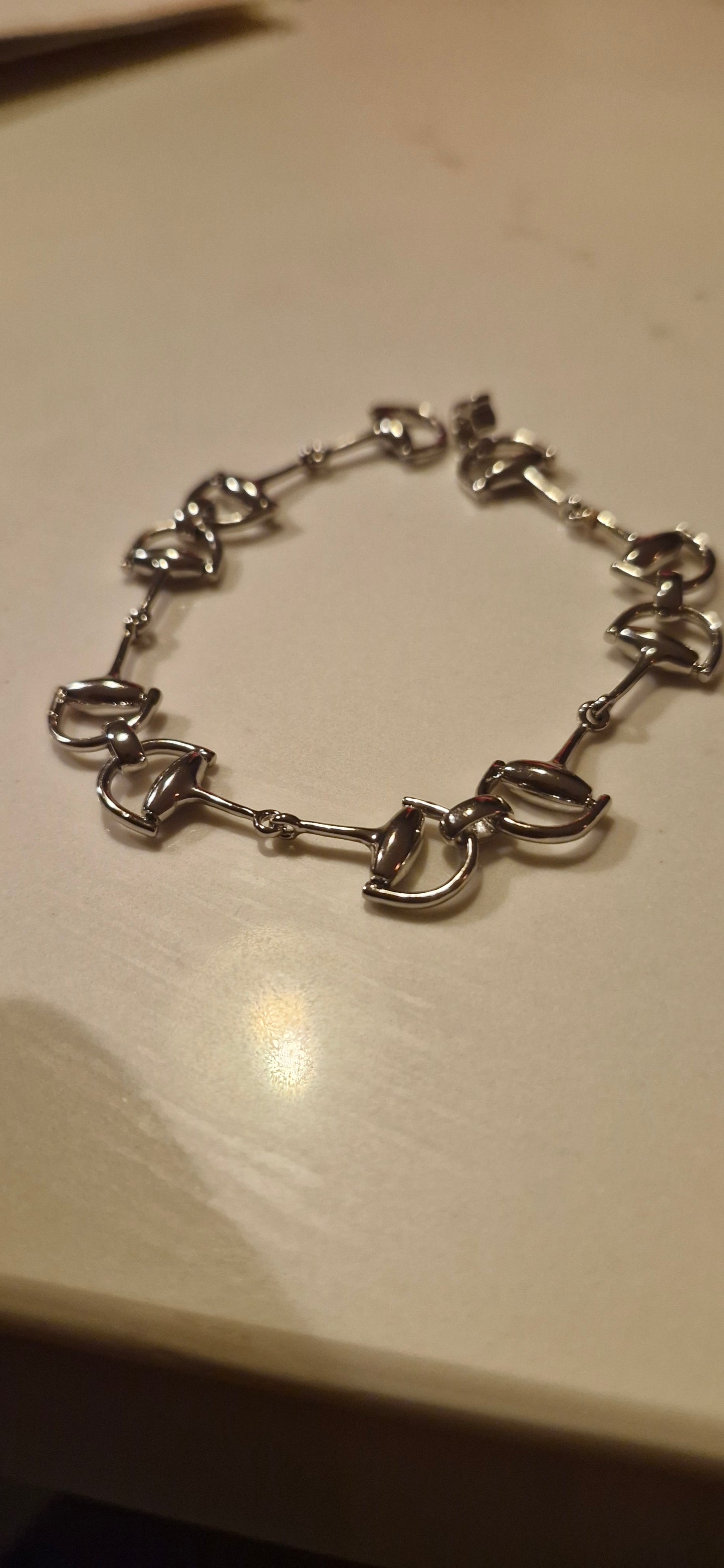 Snaffle Bit Bracelet Dainty Silver