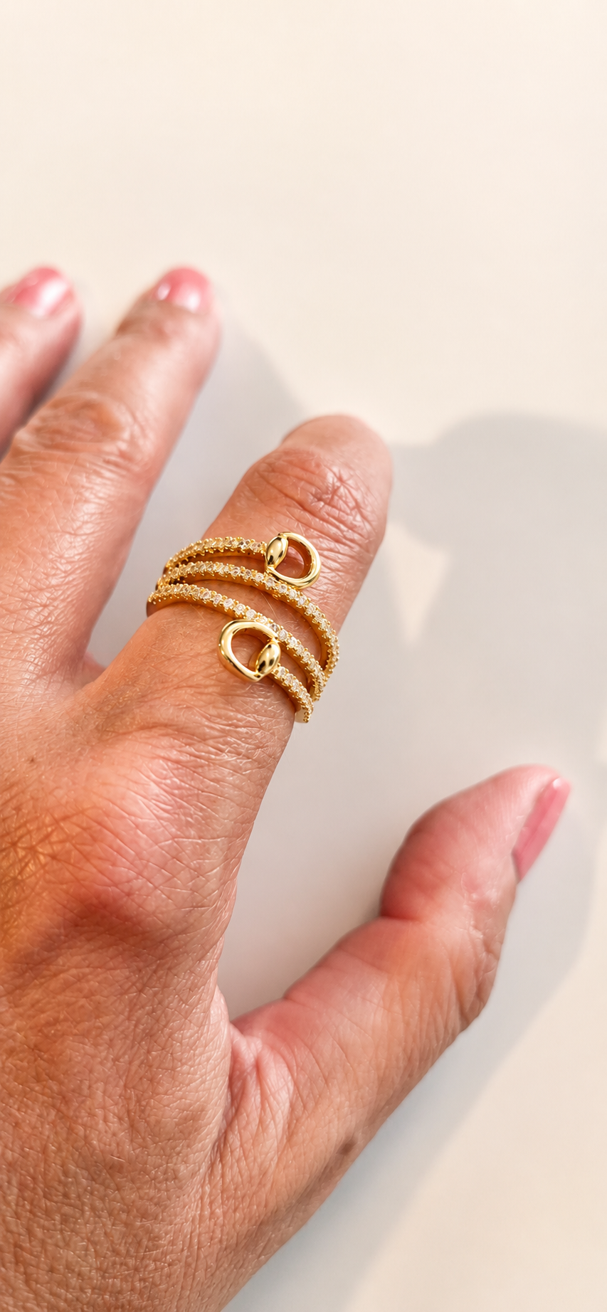 Gold Pavé Wrap Around Snaffle Ring