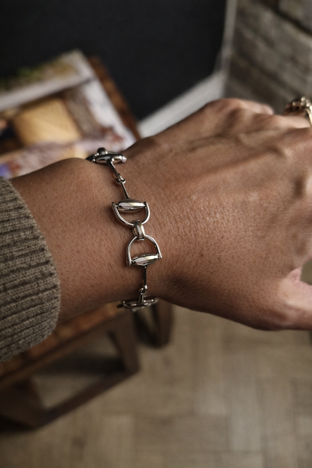 Snaffle Bit Bracelet Dainty Silver