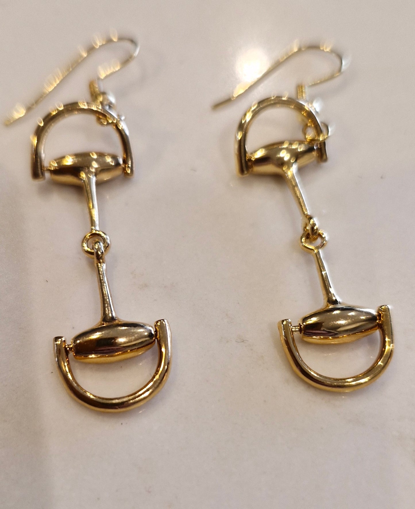 Dainty Gold Snaffle Earrings