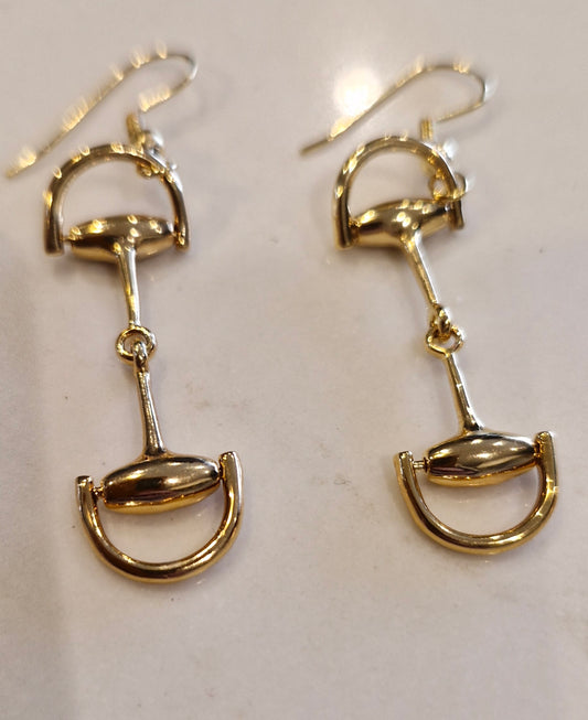 Dainty Gold Snaffle Earrings
